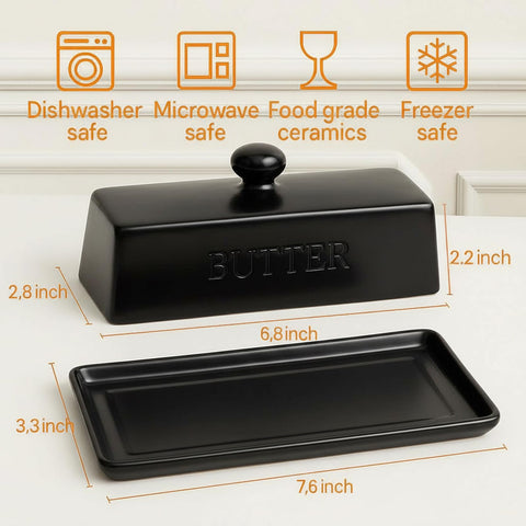 WERTIOO butter dish textured tray providing stable grip for serving