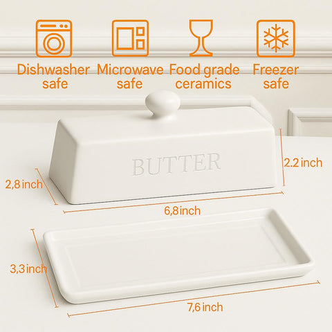 WERTIOO Butter Dish with Lid top view compact keeper for organization