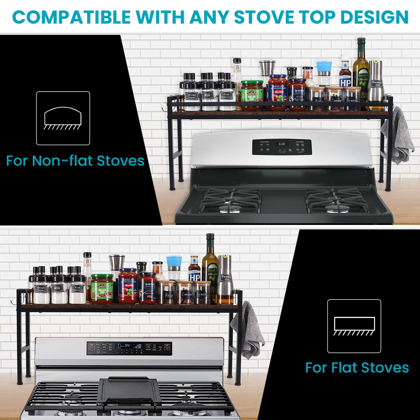 weslinkeji spice rack shelf on a tidy countertop for organization