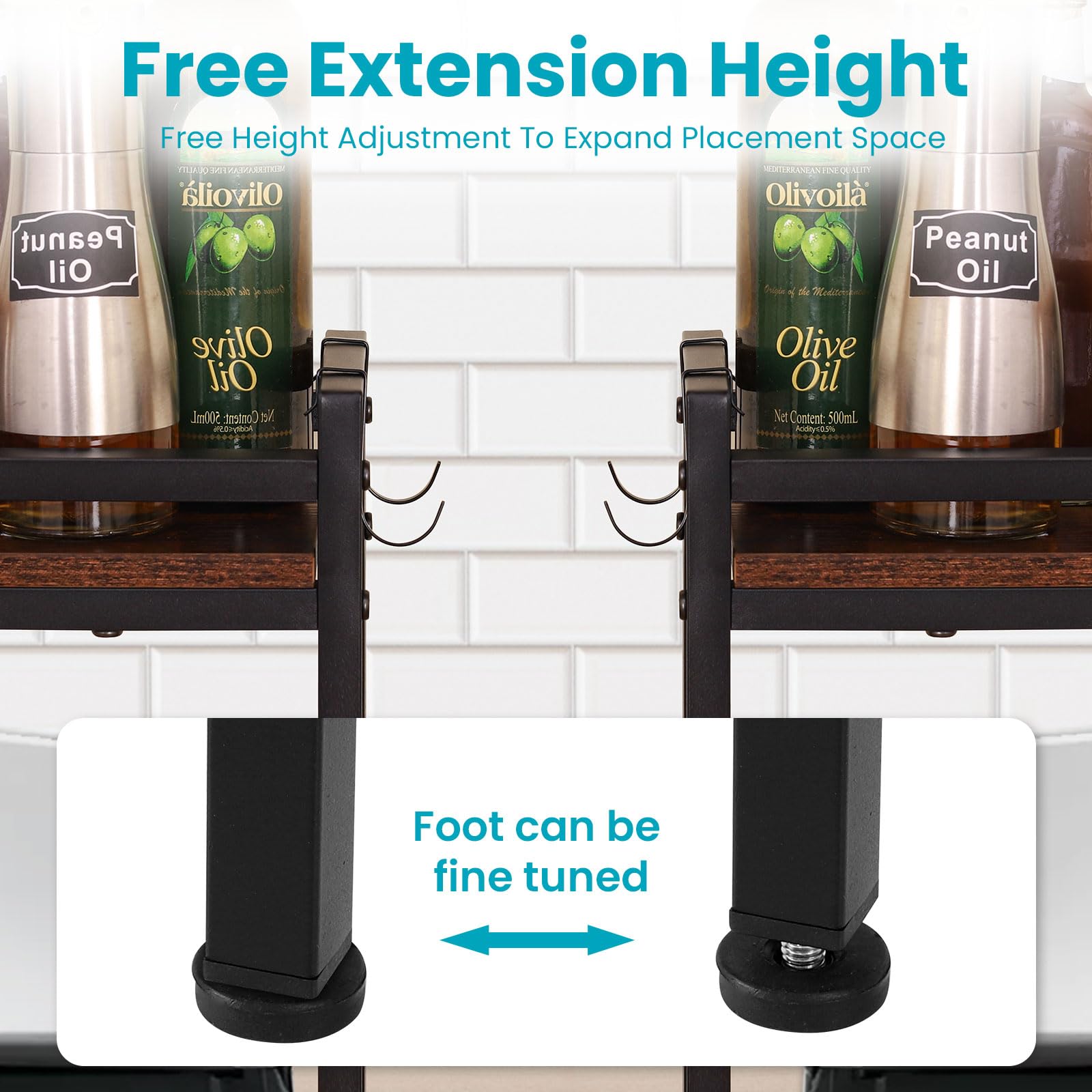 weslinkeji spice rack shelf with non-slip pads for stability