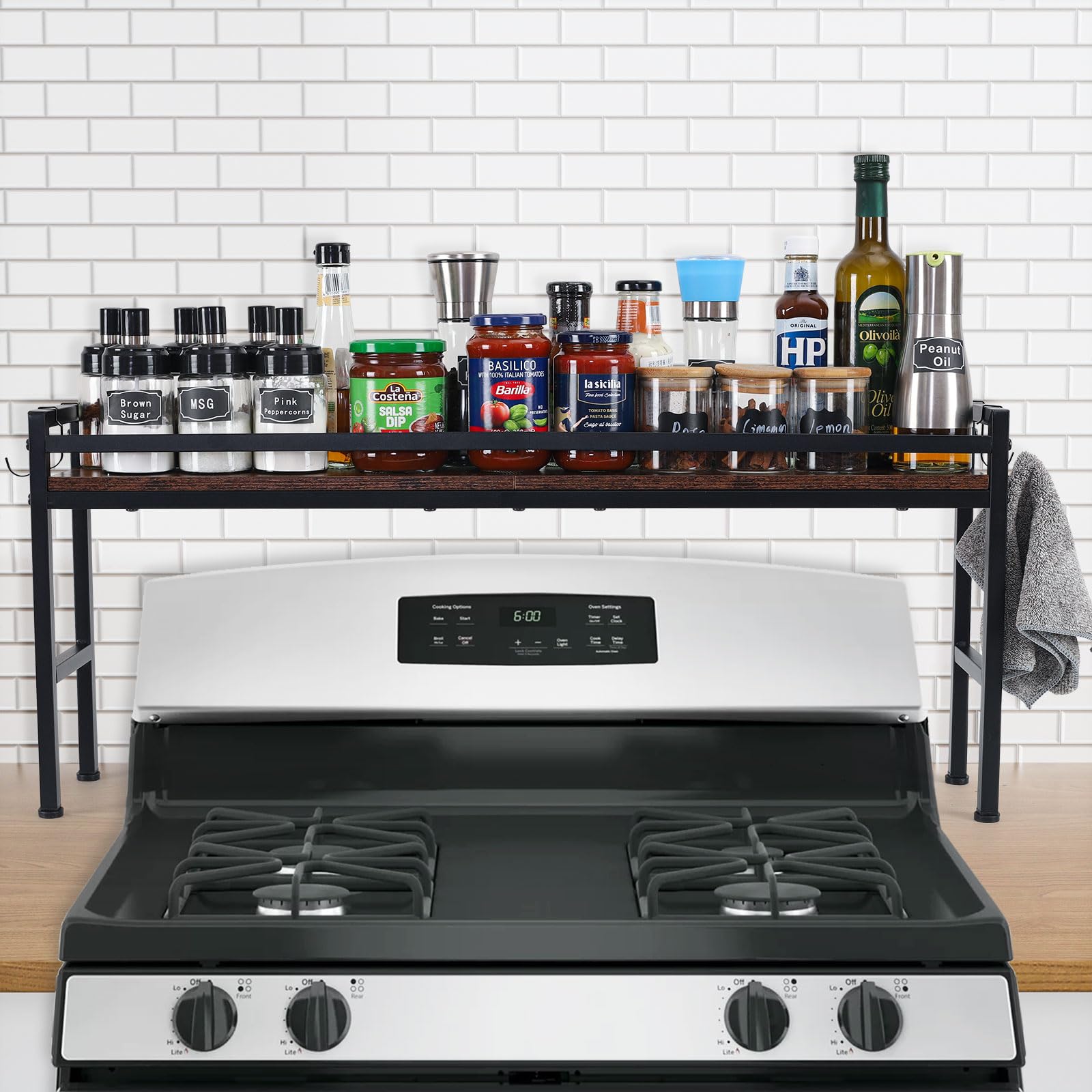 weslinkeji spice rack shelf stove top keeps spices within easy reach