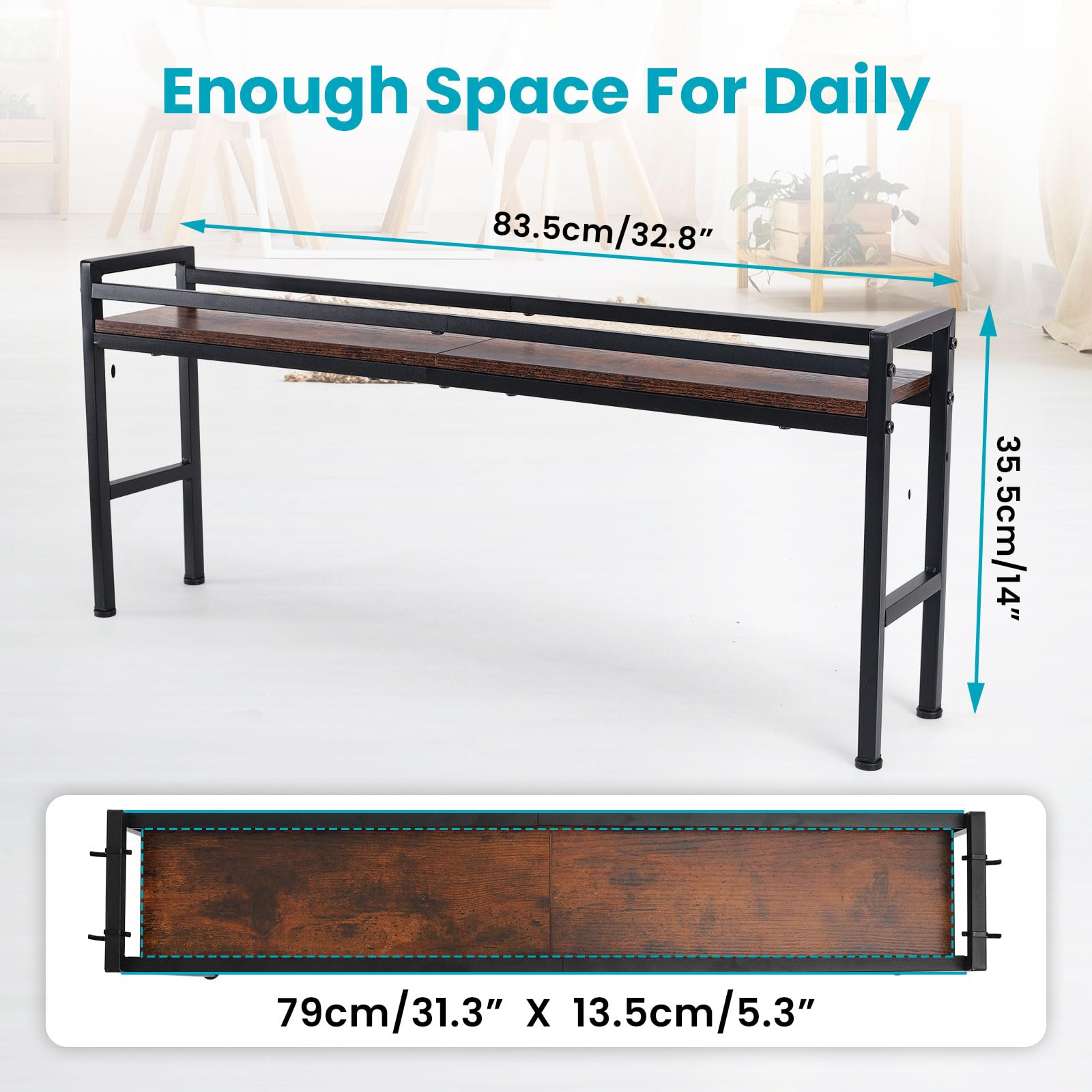weslinkeji spice rack shelf wood and metal construction adds modern style
