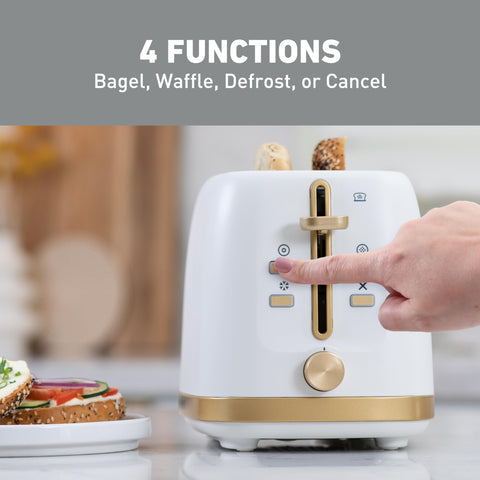 Removable crumb tray on the West Bend Timeless toaster for quick cleaning.