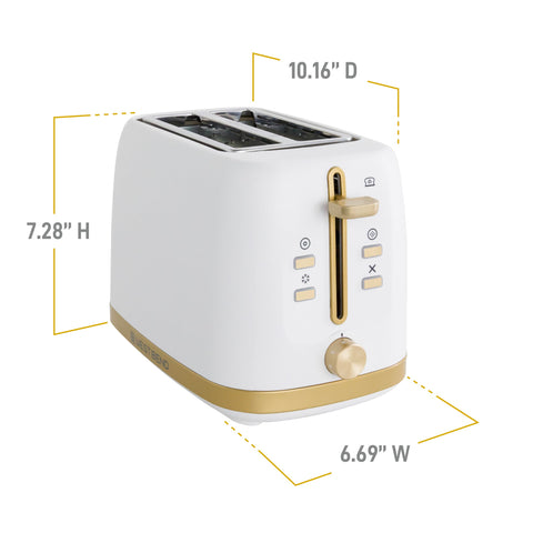 Wide slots on West Bend Timeless toaster suitable for bagels and waffles.