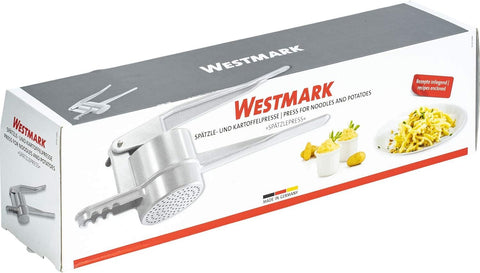Perforated base on Westmark press for precise noodle shapes