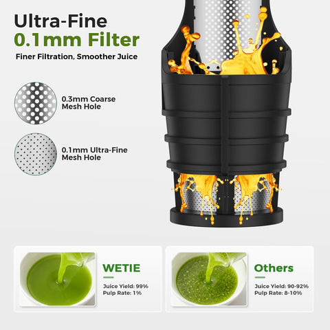 WetIE juicer pulp and juice cups for convenient batching