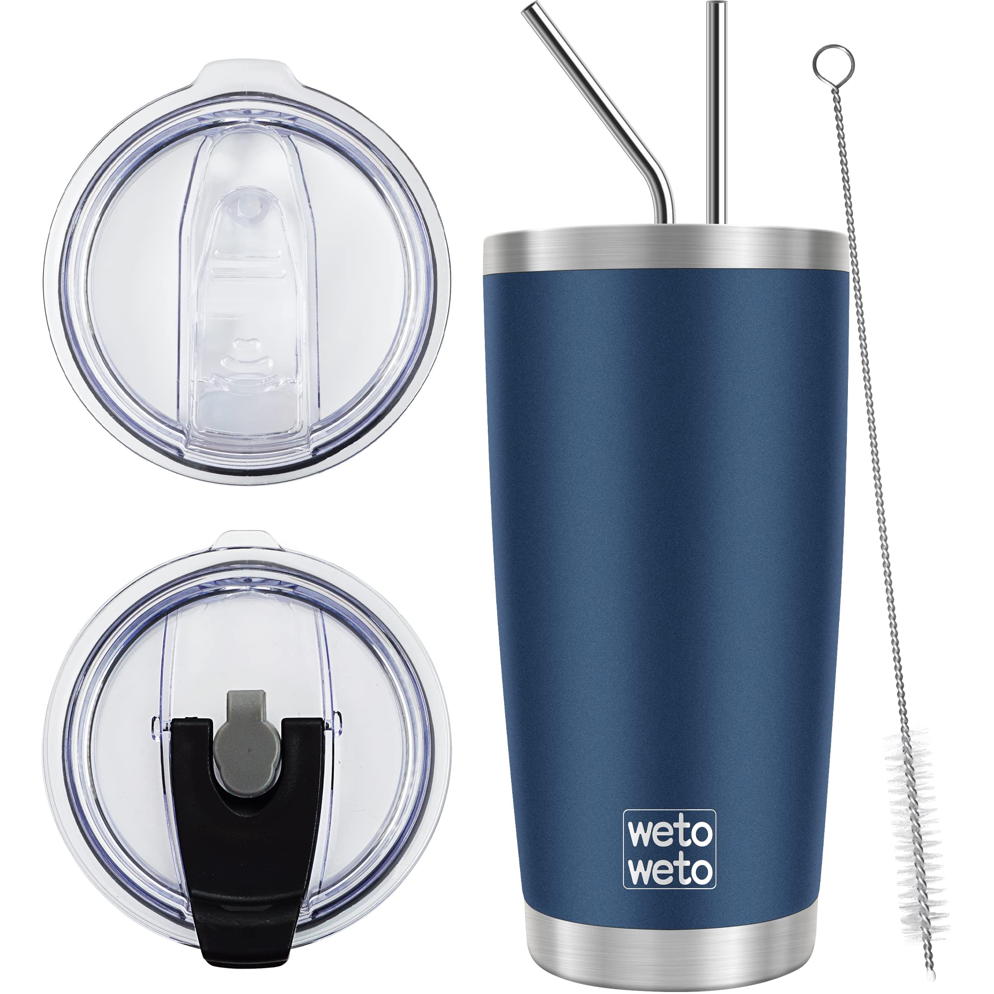 WETOWETO 20oz tumbler navy blue with lid for daily use