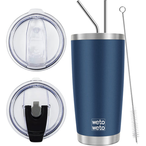 WETOWETO 20oz tumbler navy blue with lid for daily use