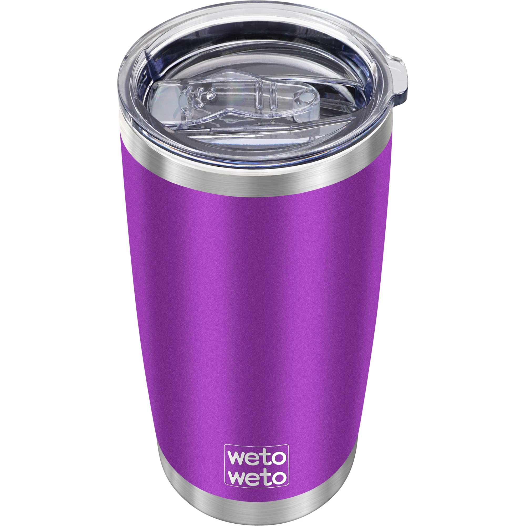 WETOWETO 20oz tumbler with purple powder coat stays hot or cold during daily commutes.