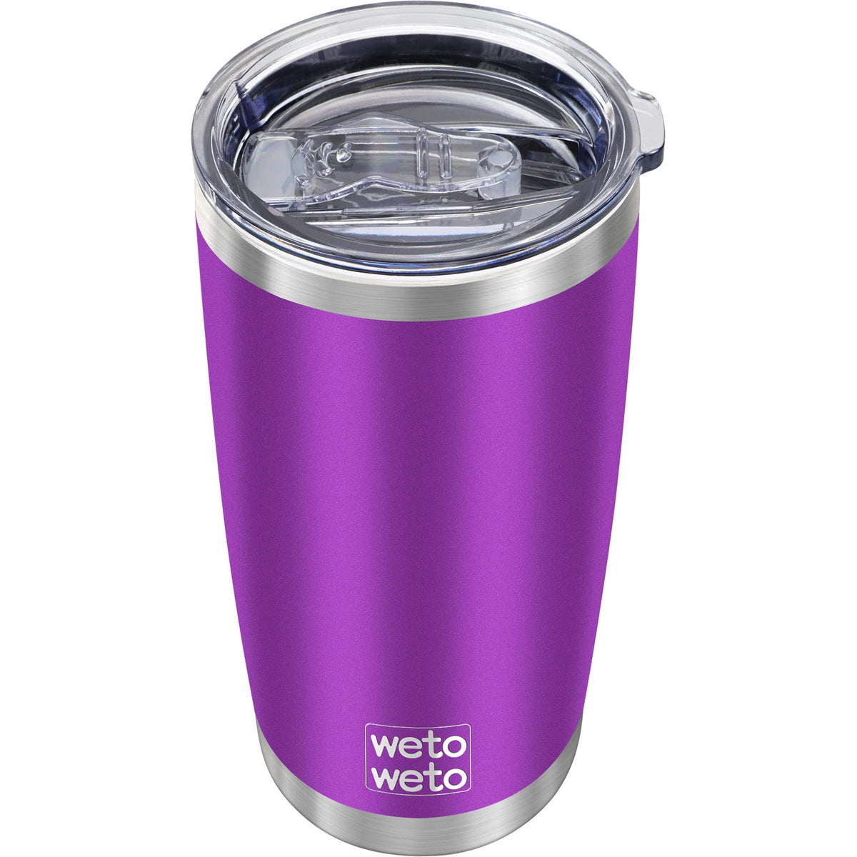 WETOWETO 20oz tumbler with purple powder coat stays hot or cold during daily commutes.