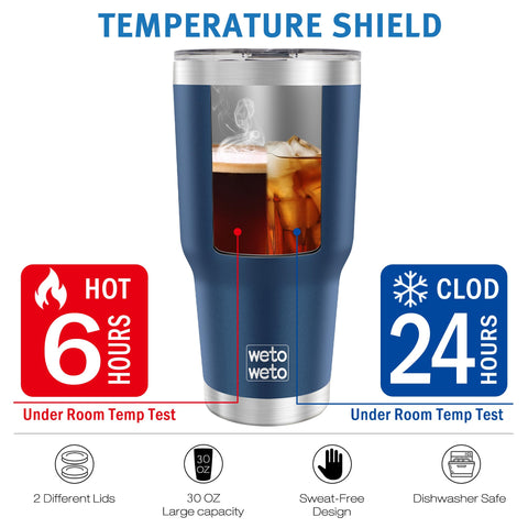 WETOWETO double-wall vacuum insulation keeps drinks hot or cold for hours