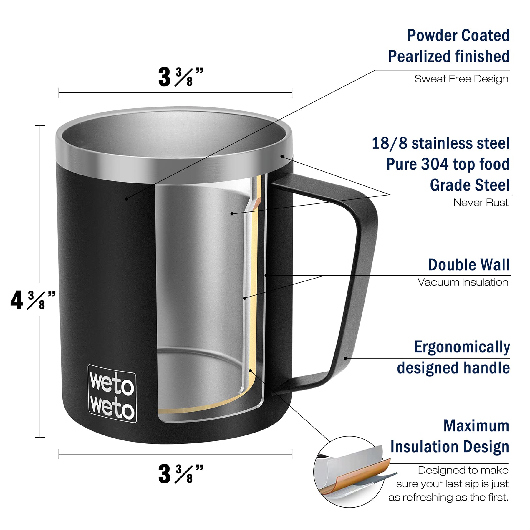 WETOWETO two-lid design with sliding and flip lids for convenience.