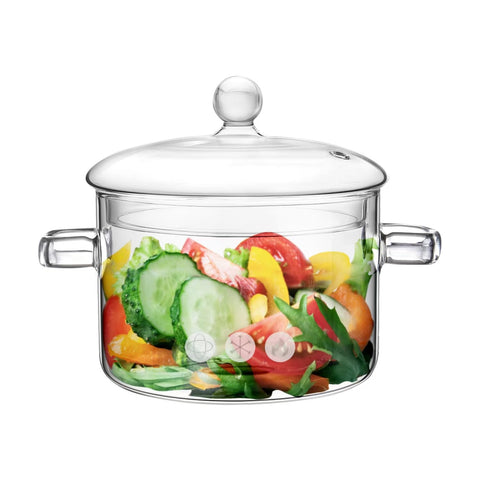 WETPYAKS glass pot on stove top for even simmering.