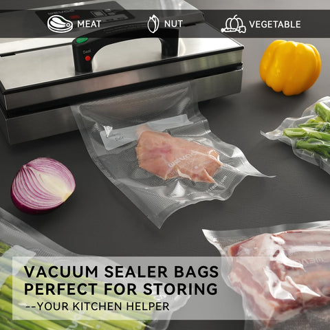 Wevac 100-count vacuum bags close-up demonstrates durable, airtight sealing.