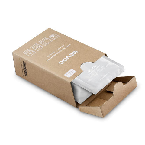 Wevac 6x10 inch precut bags in a tidy box for easy access and storage