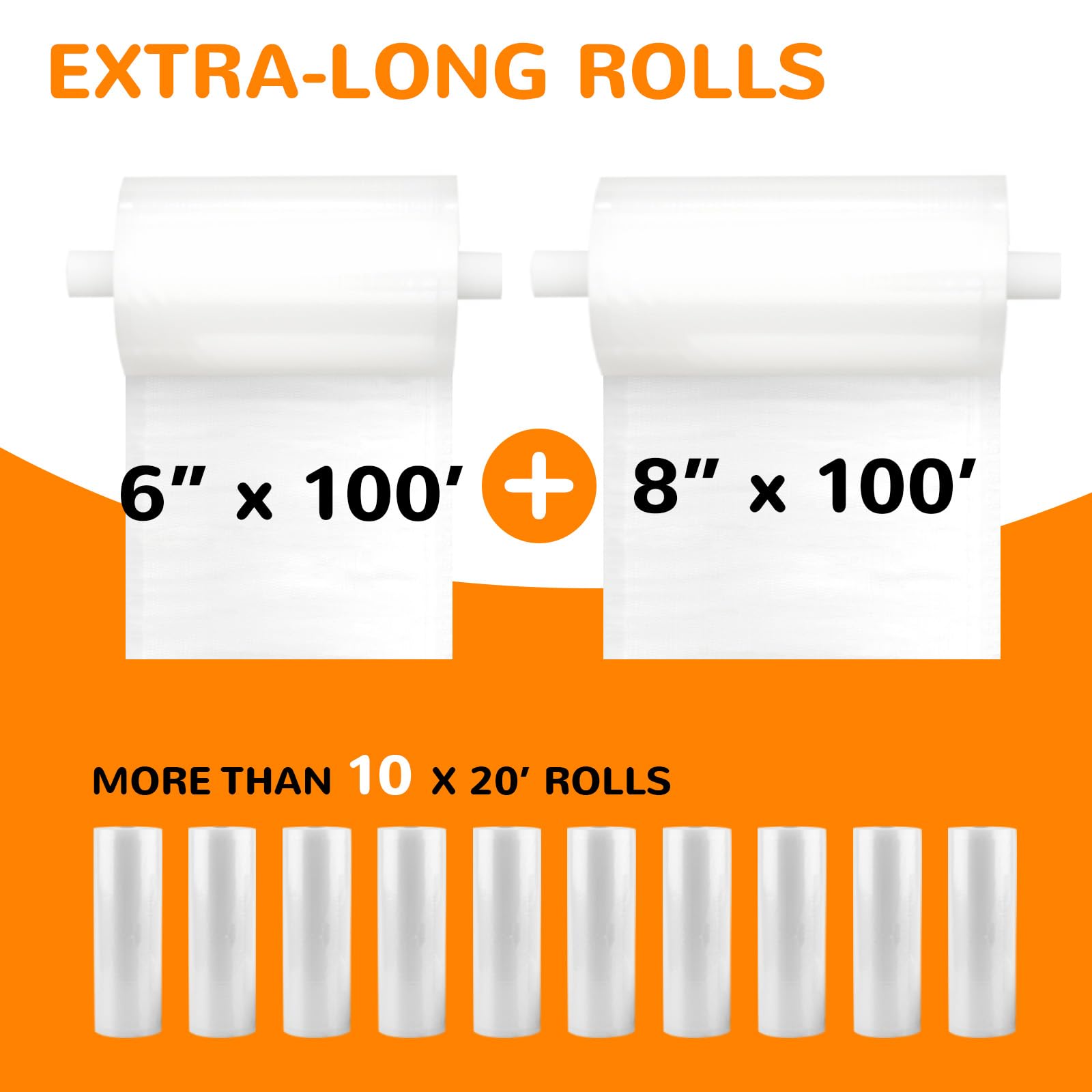 Wevac 8x100 vacuum roll with cutter for versatile bag sizes.