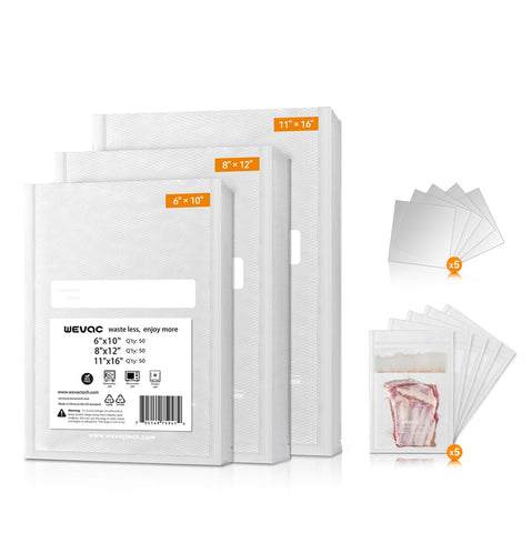 Wevac vacuum sealer bags 11x16 collection seal in freshness for long-term storage.