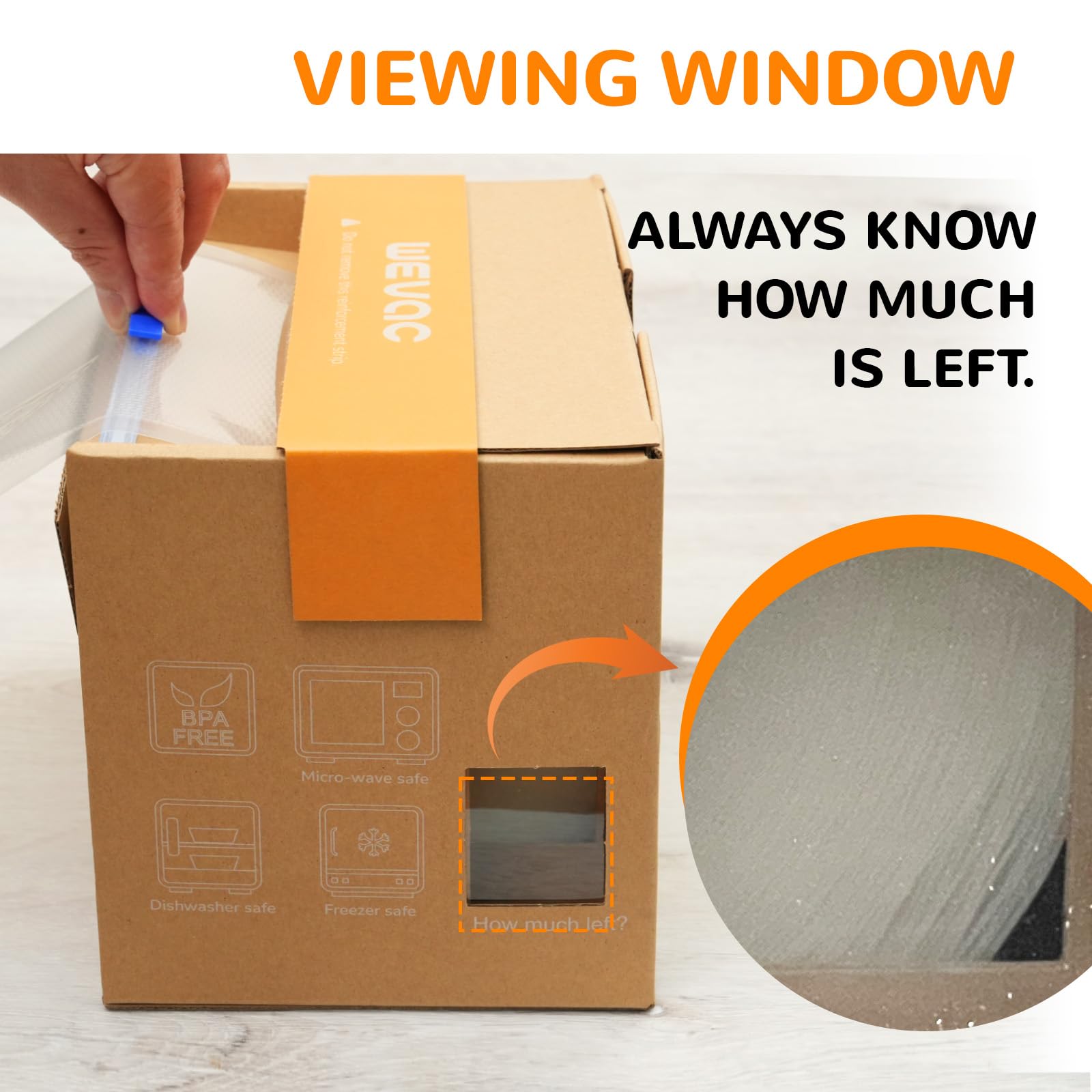 Wevac BPA-free material ensures safe food storage and freezing.