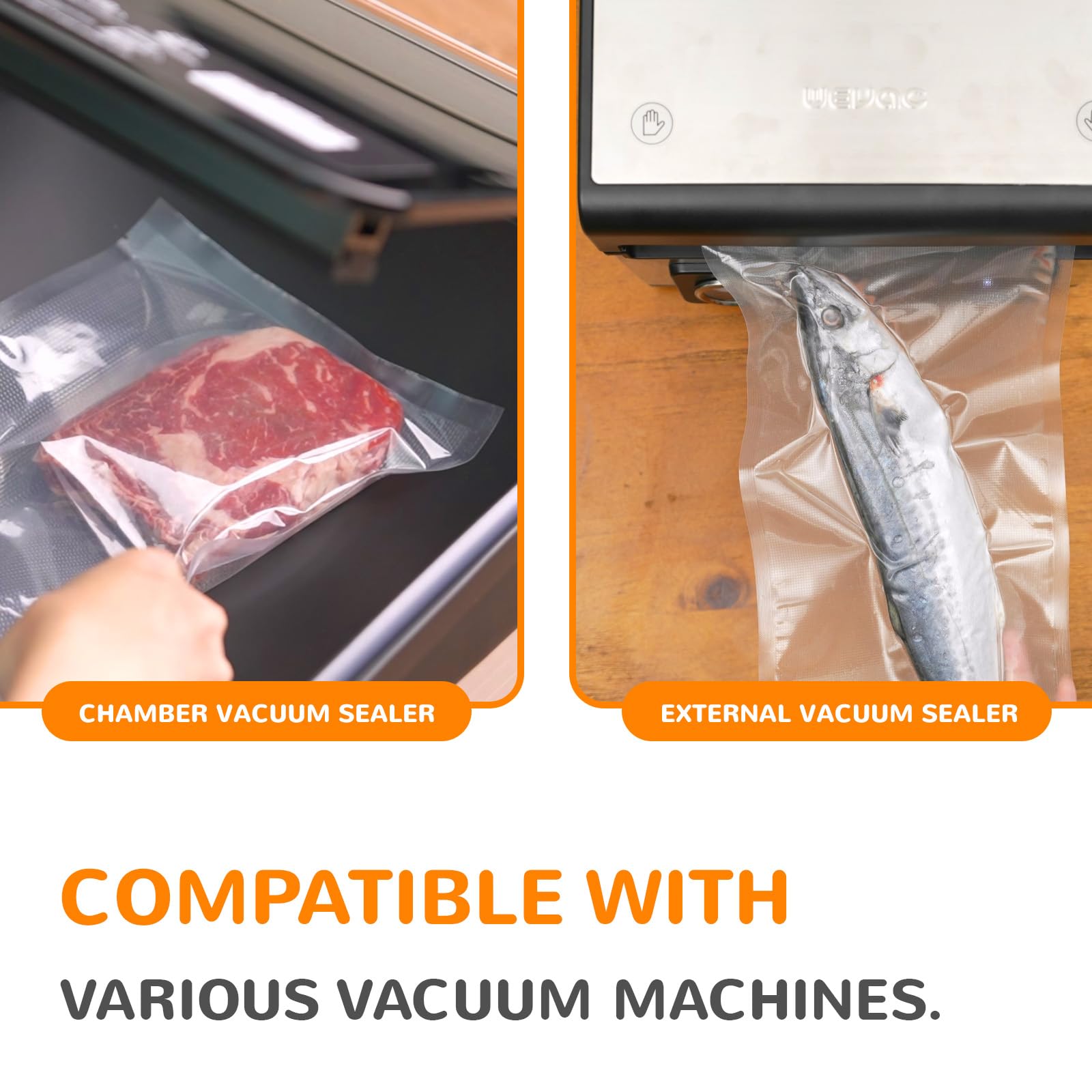 Wevac compatible with most vacuum sealers for versatile kitchen use.