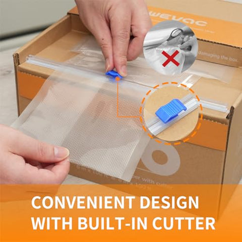 Wevac embossed channels for strong suction in the roll.