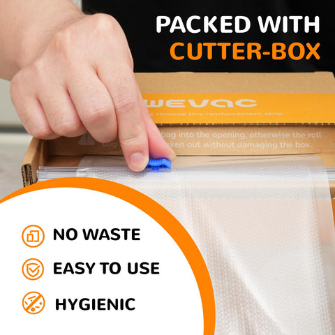 Wevac embossed channels for suction improve air removal and sealing.