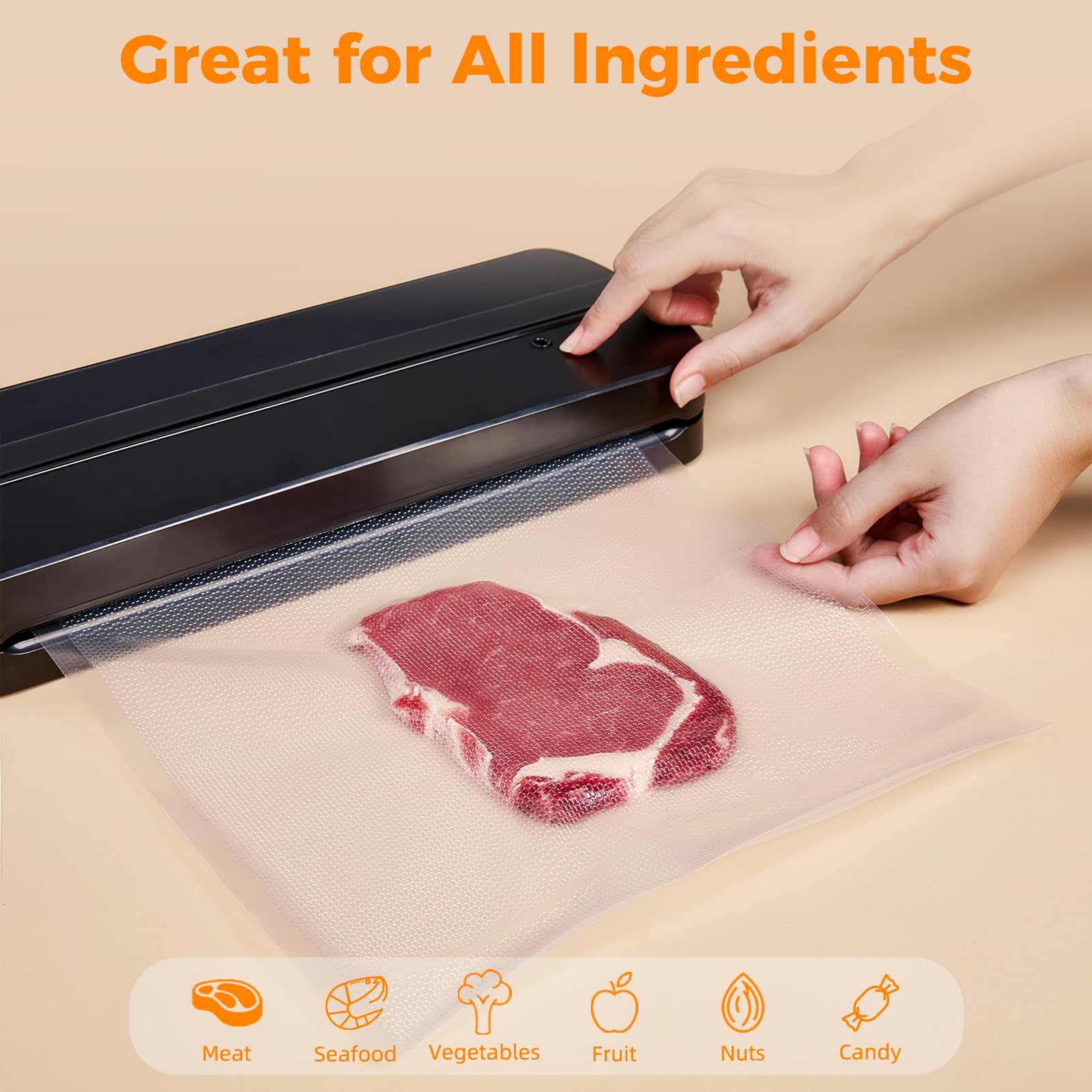Wevac embossed channels prevent leaks and improve seal strength.