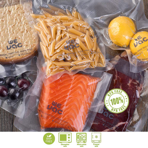 Wevac freezer-safe bags for organized pantry and freezer efficiency