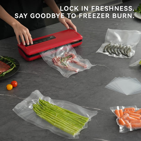 Wevac Lite 11x50 roll shown for batch meal prep and fresh storage