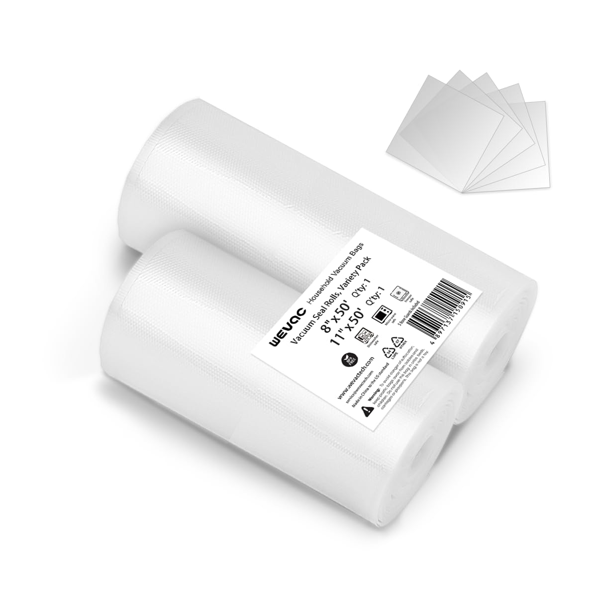Wevac Lite 8x50 roll ready for airtight storage, reducing freezer burn and preserving flavor