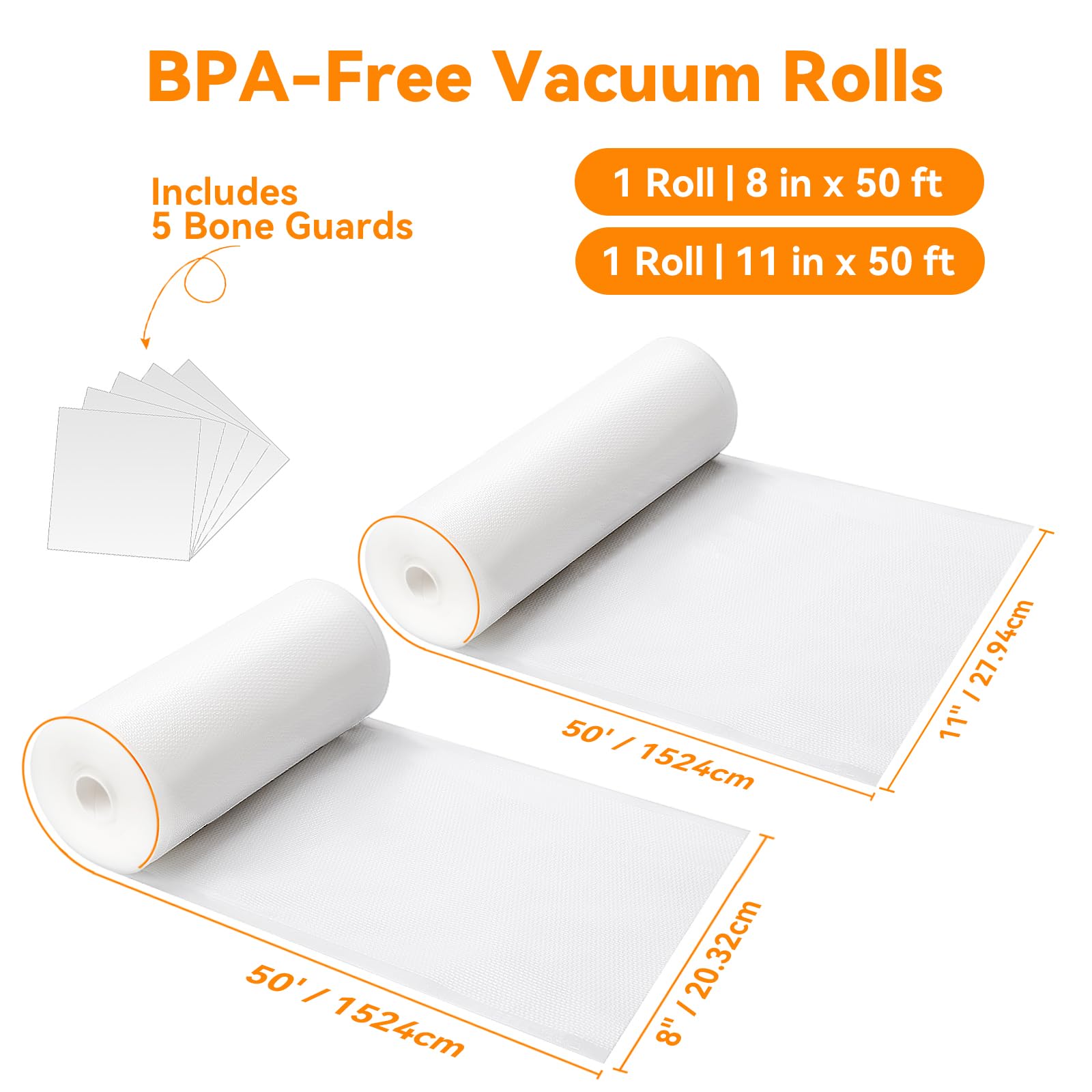 Wevac vacuum sealer bags 11x50 rolls ideal for larger meals and batch prep.
