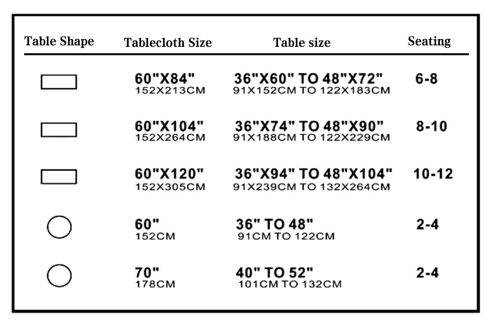 Wewoch size options help fit different tables for flexible decorating.