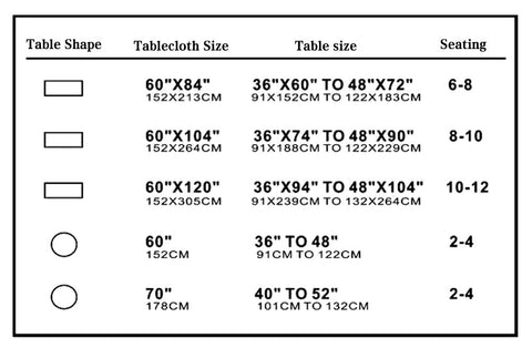 Wewoch size options help fit different tables for flexible decorating.