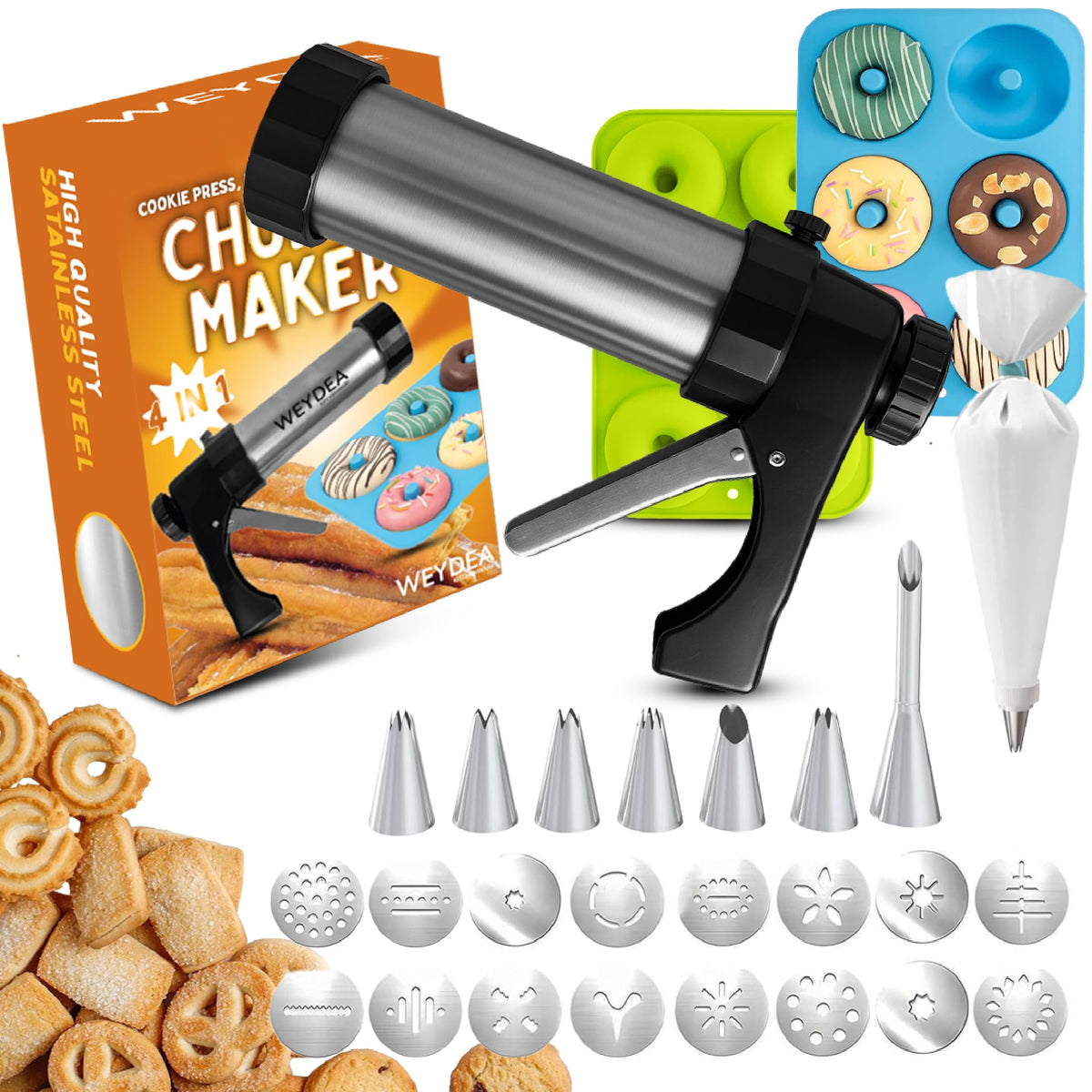 WEYDEA Churro Maker opening view shows accessible design for easy loading.
