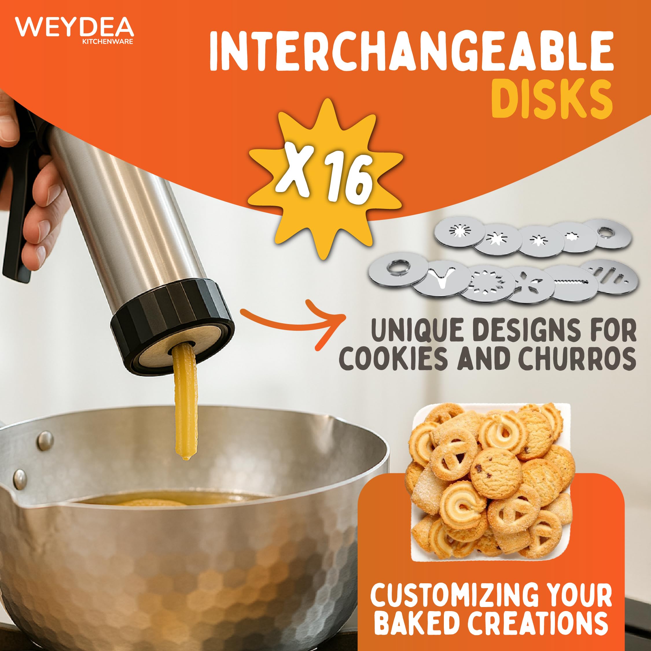 WEYDEA churro piping bag tip enables authentic, consistent churro piping.