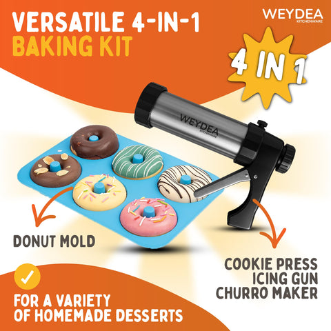 WEYDEA cookie press gun designed for smooth, precise cookie shaping.