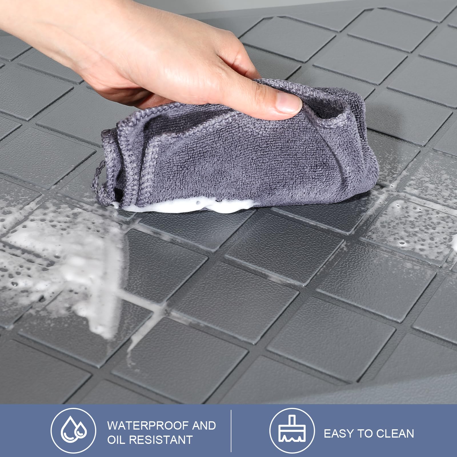 WEZVIX 17-3x29 inch mat expands standing space in kitchen and prep area.