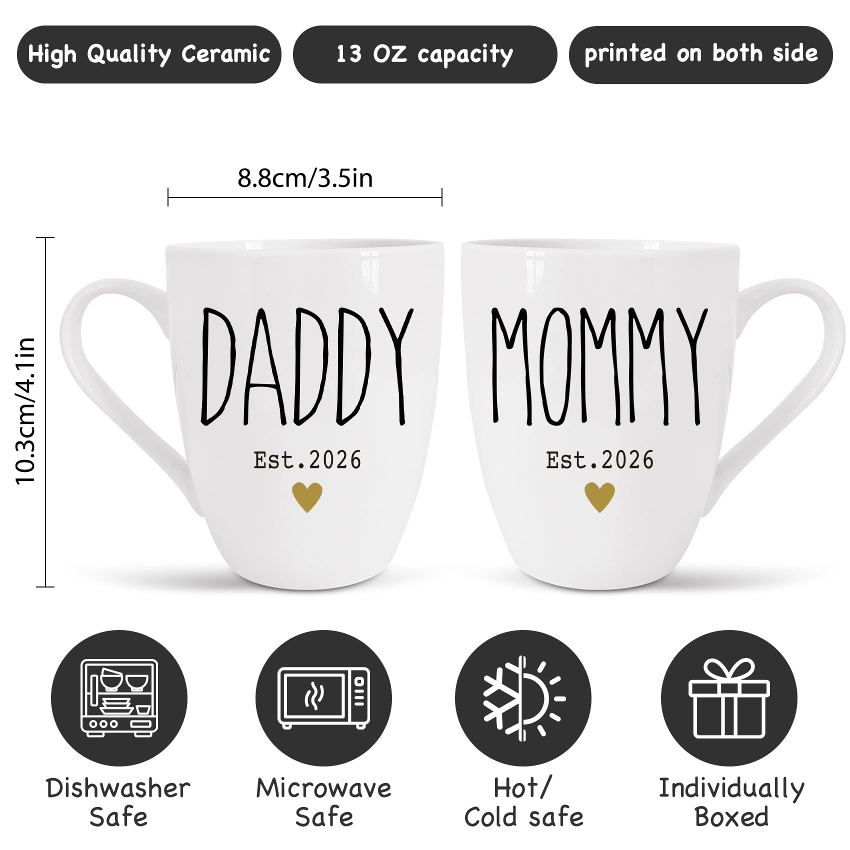WFFW Mom and Dad mug with comfortable handle for easy gripping.