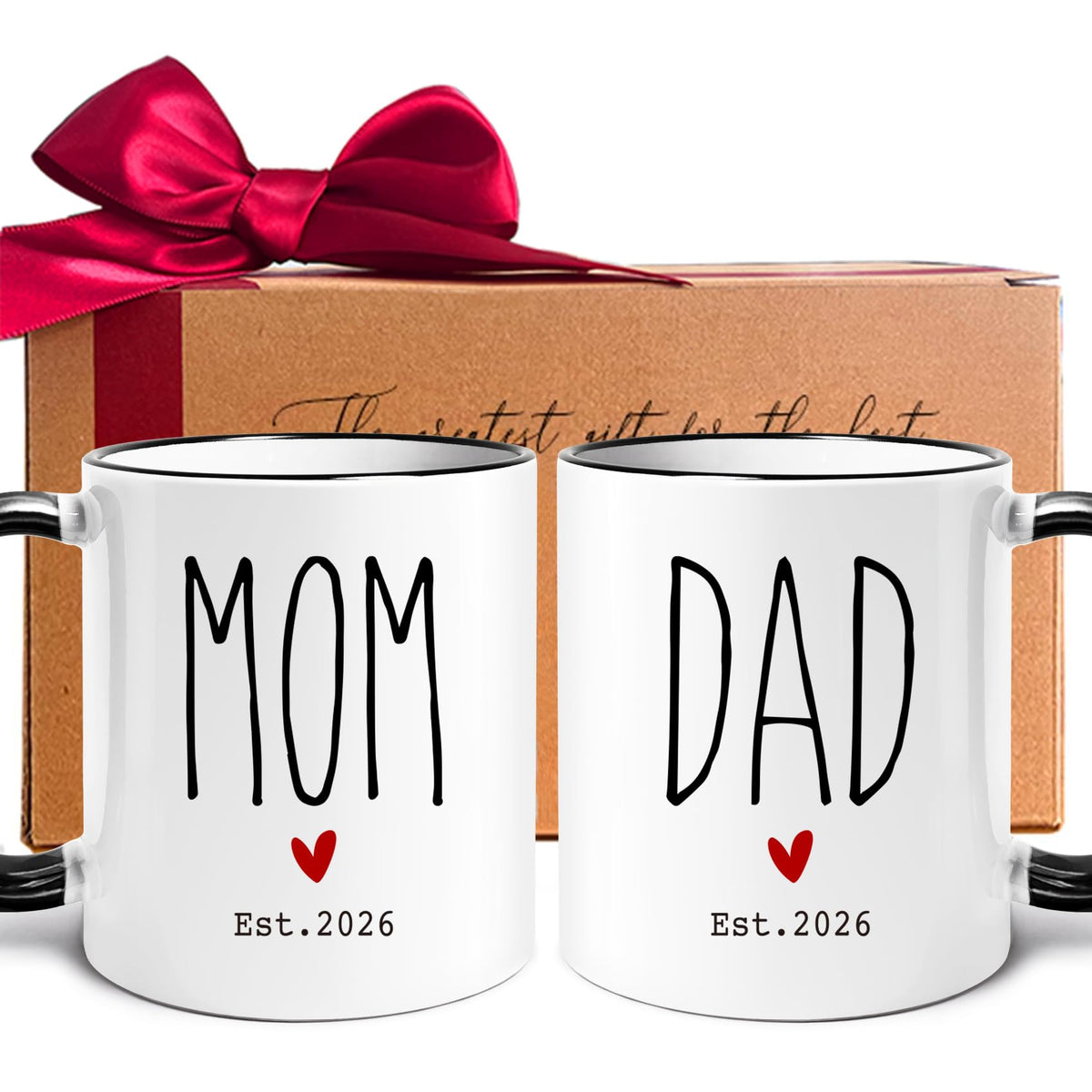 WFFW Mom and Dad mugs in premium gift box, ideal for baby shower gifting