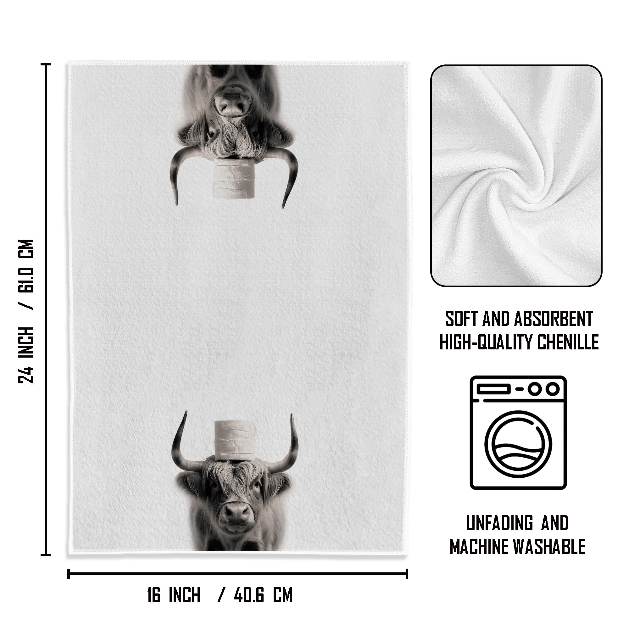 WFSM cow gift ready hand towel suitable for housewarmings and cow lovers