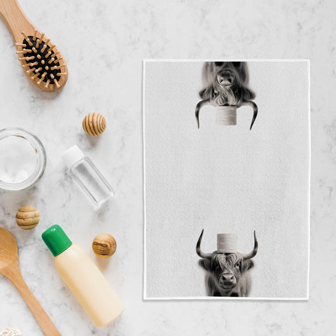 WFSM cow home decor towel complements vanity with soft texture