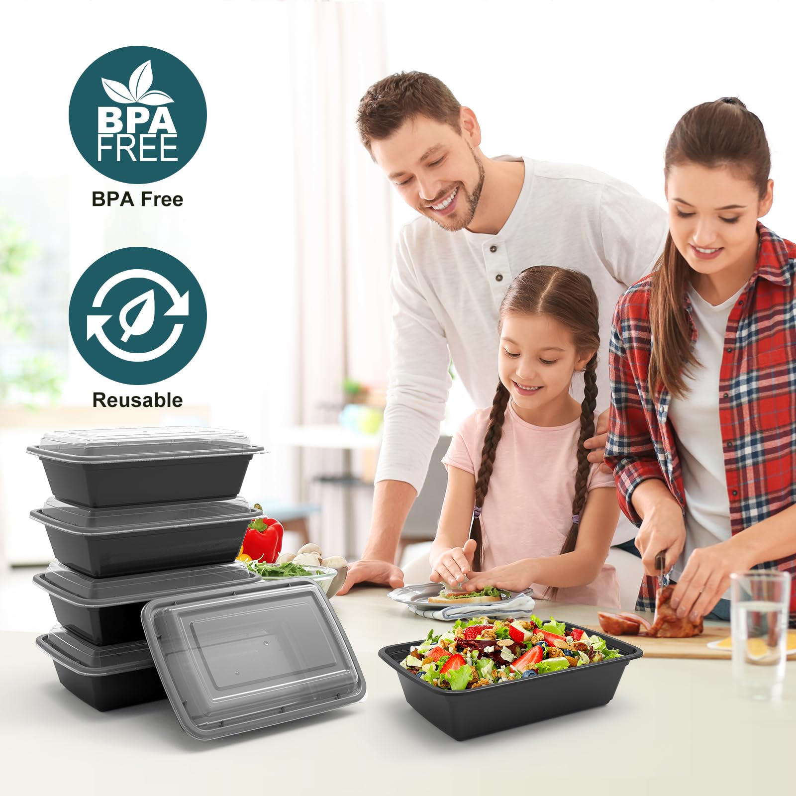 WGCC airtight lids reinforce freshness and prevent fridge odors from meals.