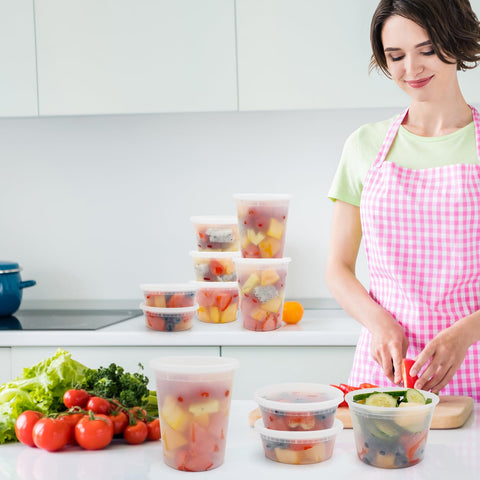 WGCC dishwasher-safe clear deli container stackable for fridge organization