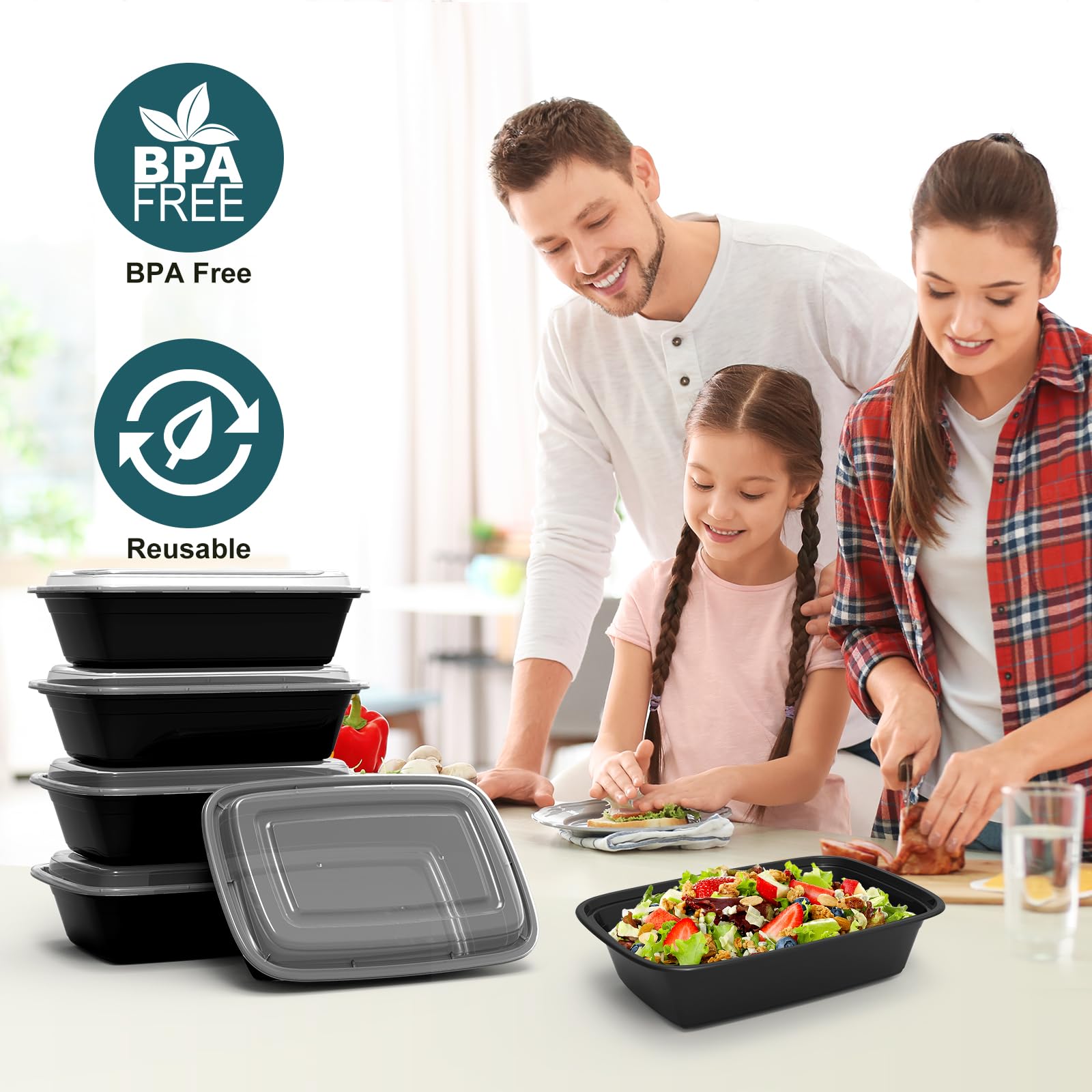 WGCC 38oz freezer-safe containers preserve flavor and texture when frozen.