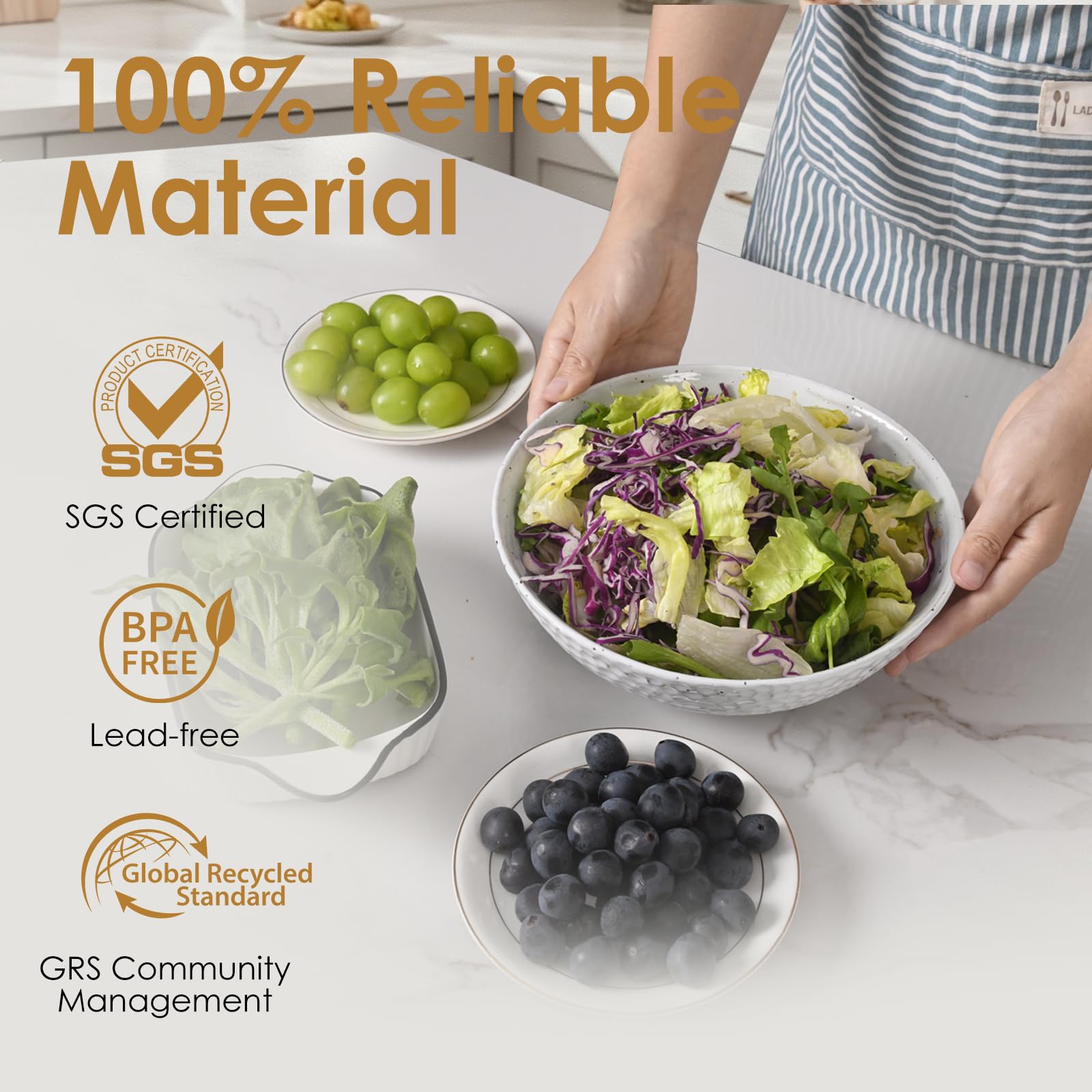 Wgtalation 9.5-inch bowl ideal for salads, pastas, and fruit displays