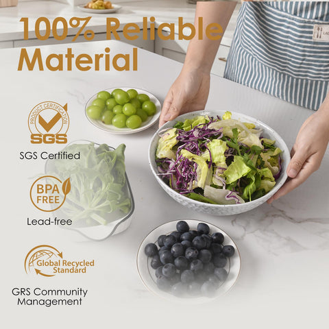 Wgtalation 9.5-inch bowl ideal for salads, pastas, and fruit displays