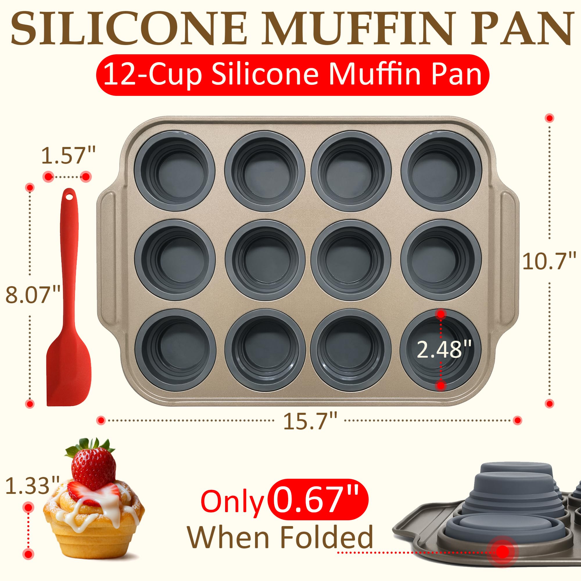Whalead silicone pan withstands up to 446°F for reliable baking.