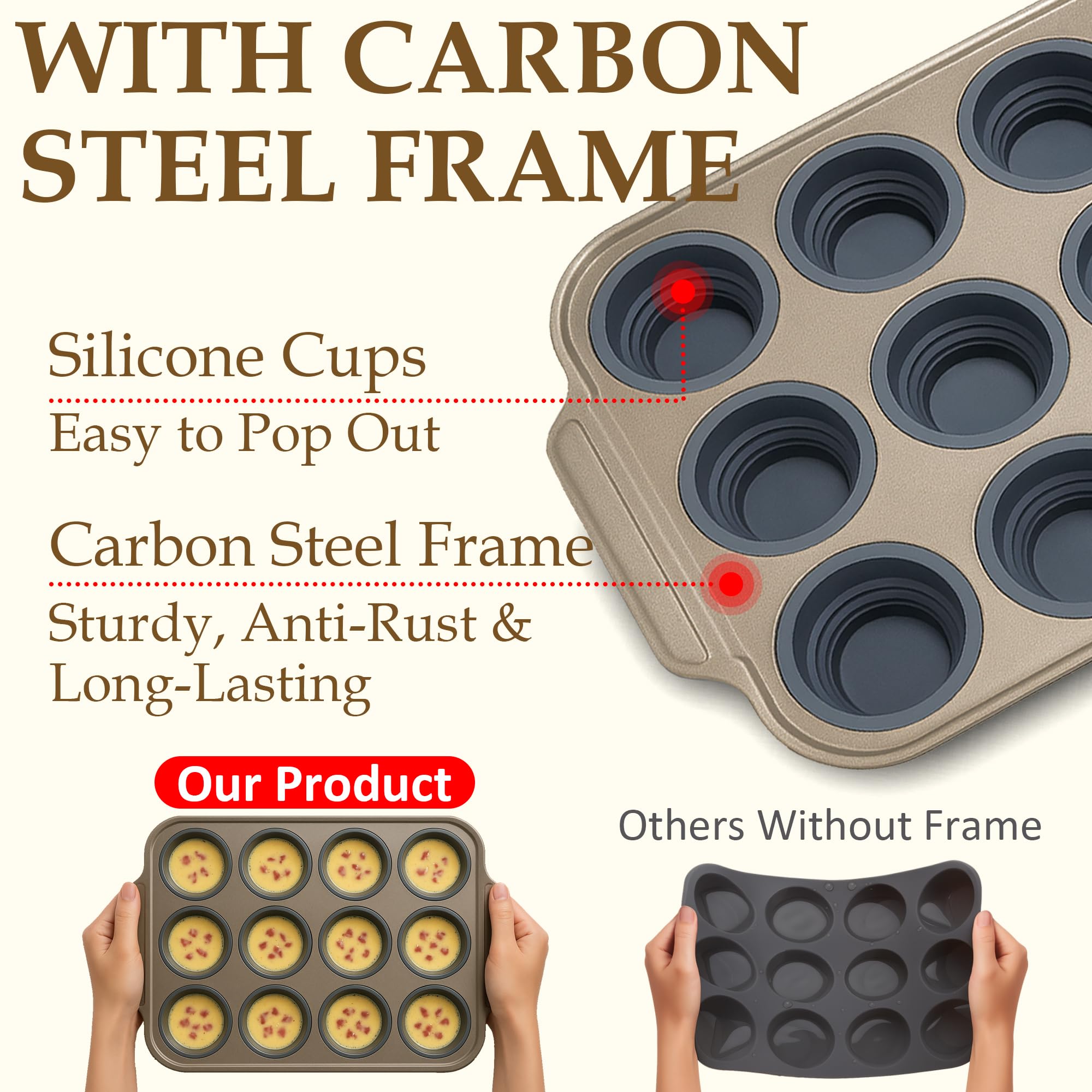 Whalead pan collapsible cups save kitchen space when stored flat.