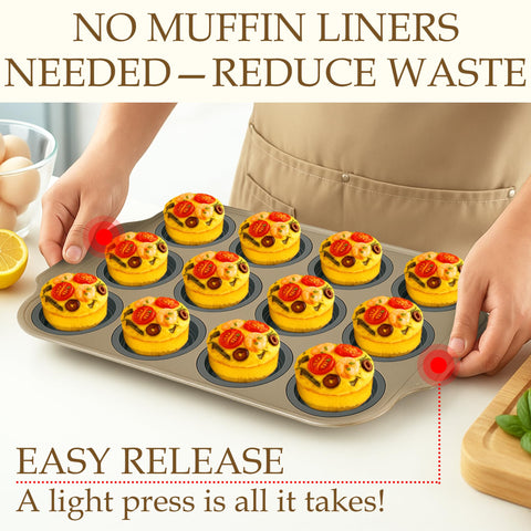 Whalead muffin pan easy release from bottom for clean, quick pops.