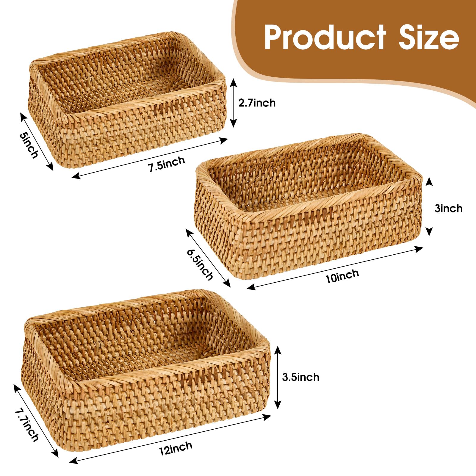 Whalehub set of three nesting baskets saves space when not in use.