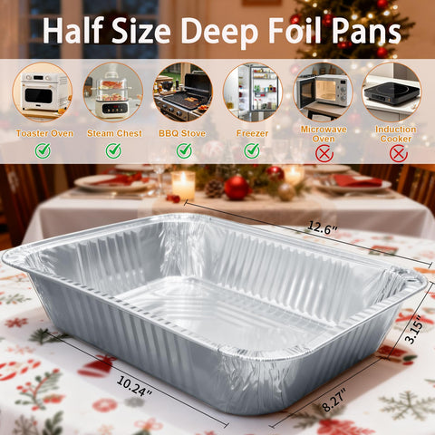 Whaleme foil pan in oven-use showing heat-safe baking